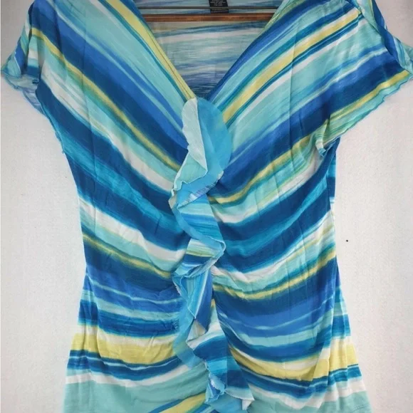 🩵RAFAELLA | BOHO | Ruffle Top - Picture 2 of 2